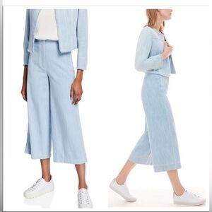 NEW Akris Punto FILIP trousers Wide Leg High Rise Waist Jean Pant Light Wash